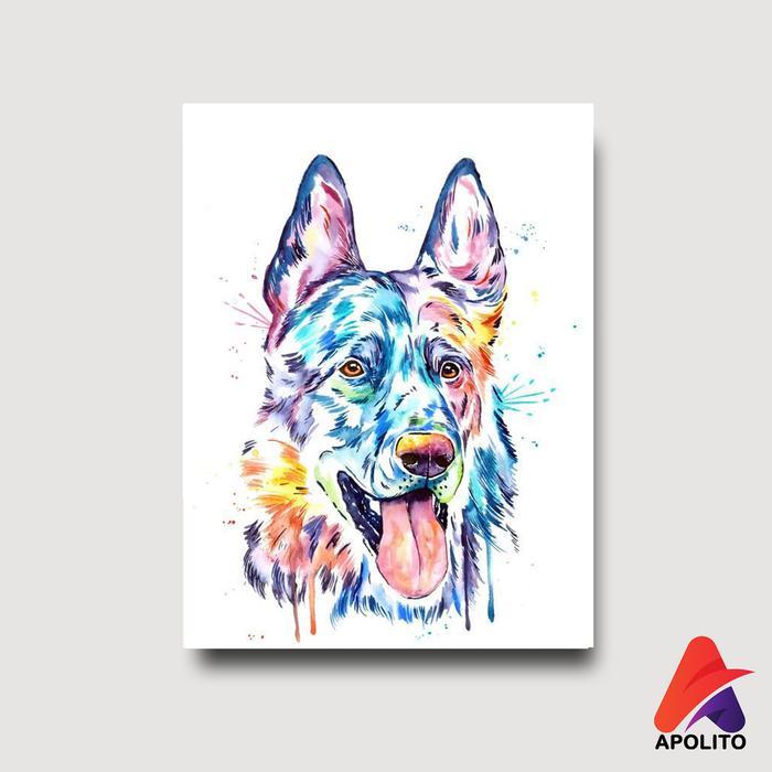 HIASAN DINDING HEWAN ANJING PAJANGAN WALL DECOR POSTER KAYU GAMBAR HEWAN ANJING
