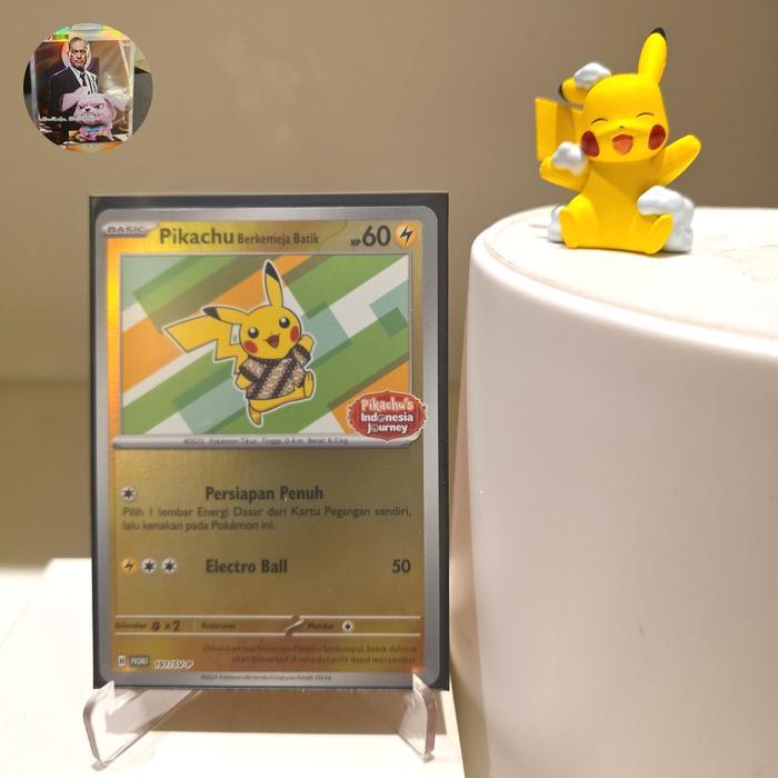 Best Seller Pikachu Berkemeja Batik Holo Foil Promo Kartu Pokemon Tcg Indo 191 / Sv - P Premium