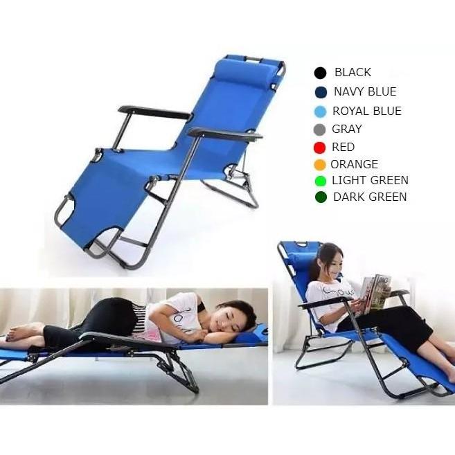 Kursi Lipat Santai Berjemur Velbed Outdoor Navy Blue
