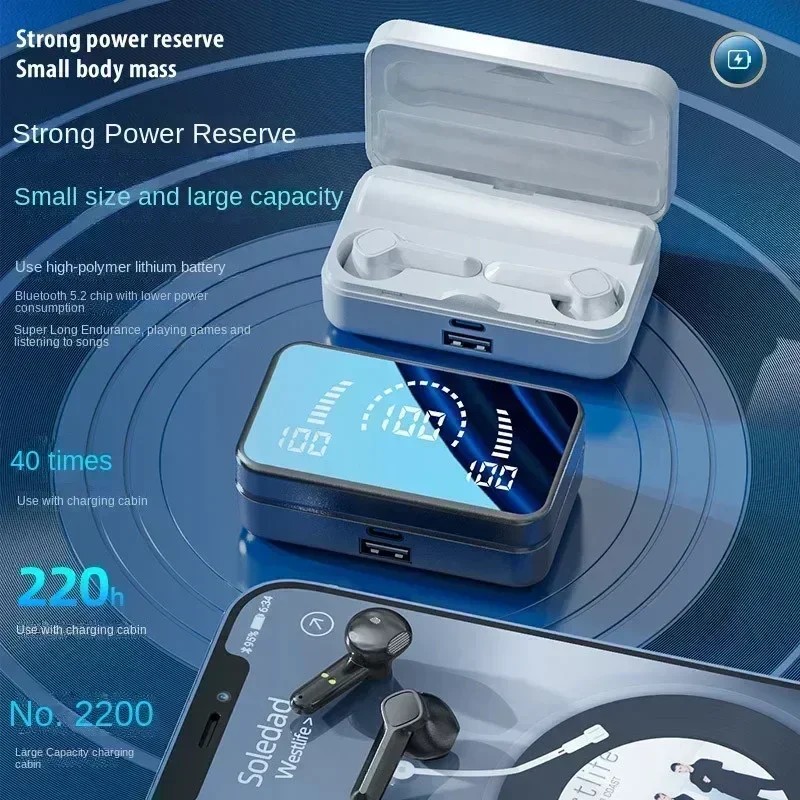 TWS S20 Earphone Bluetooth Wireless Headphone Hifi Stereo Sports Games Waterproof Earbud Headset