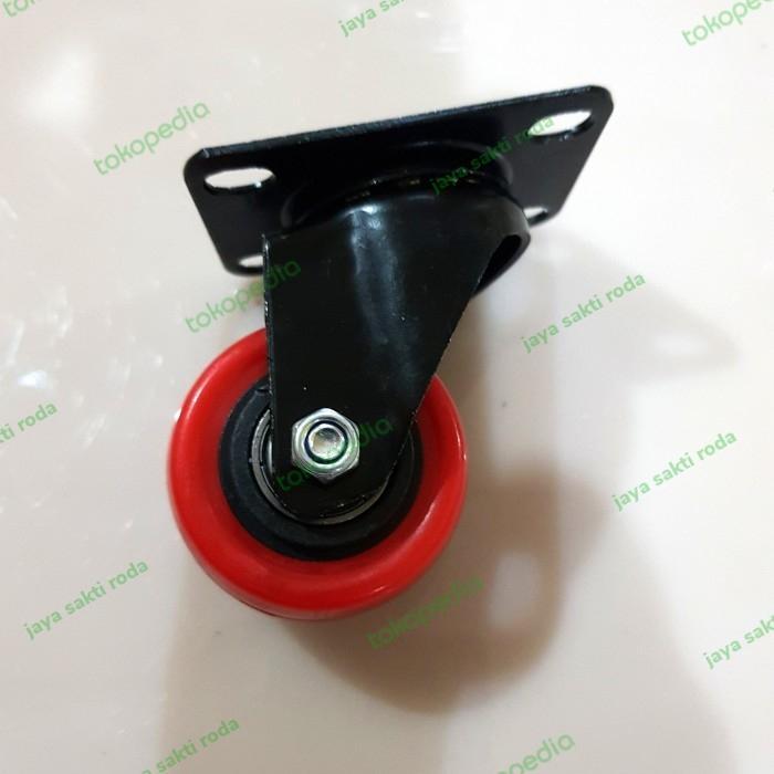 SALE  Roda 2 inch Pu merah ( muter ) ORIGINAL