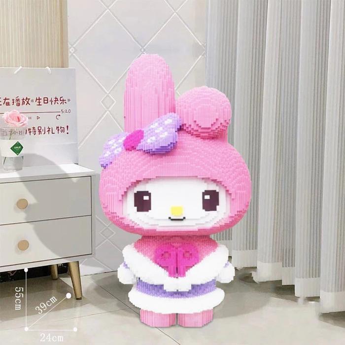 24H 55CM lego bricks jumbo kuromi Besar Nano Block Sanrio Anime Series Bricks Education Nano Block