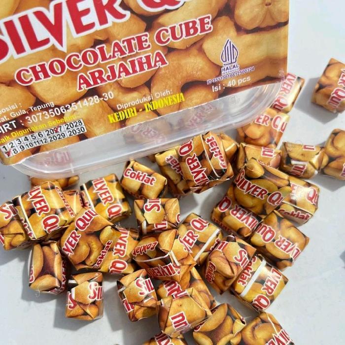 Coklat cube Silverquu cokelat viral bukan Silverqueen 1 box isi 40 pcs Chocolate