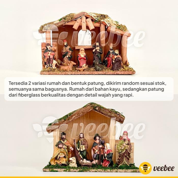 DR Patung Kelahiran Yesus Set Rumah (V92) Patung Yesus Patung Yesus Set Handmade Diorama Natal