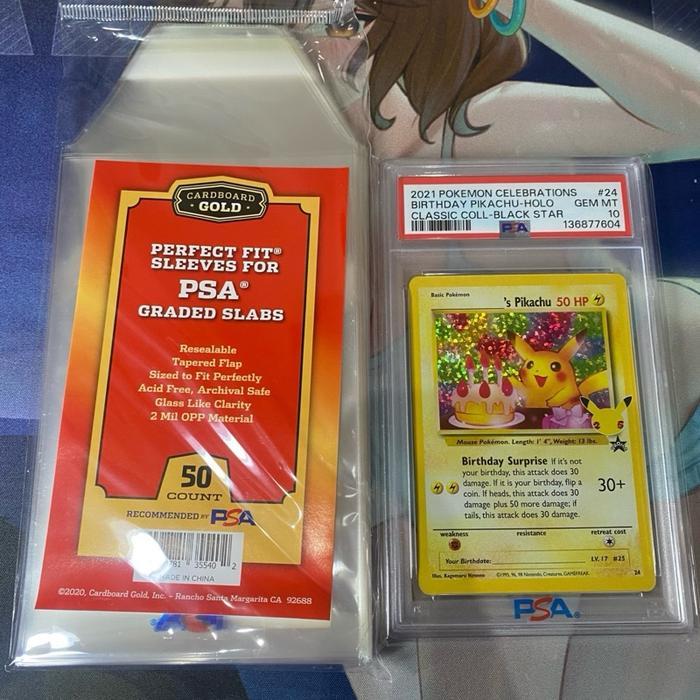 CBG Cardboard Gold PSA Perfect Fit Slab Card Sleeves For PSA Graded Slabs with PSA Logo