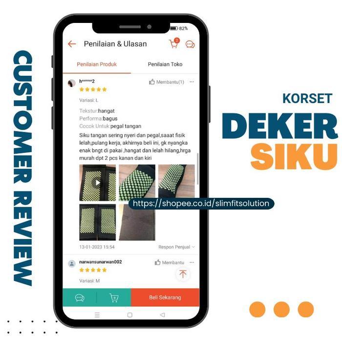 Deker Alat Terapi Pelindung Pemanas Siku Lengan Tangan Elbow Support Decker Dekker Futsal Volly