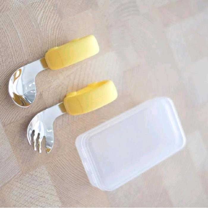 BRISH Bebe Spoon & Fork Set Set Sendok Garpu Makan Bayi Premium - Stainless 316 - BPA FREE - Food