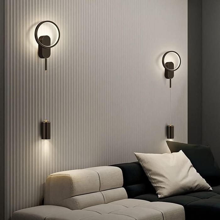 Lampu Dinding Led Kamar Tidur Aesthetic Lampu Wall Moulding Hias Ruang Tamu Hiasan Dinding Tempel