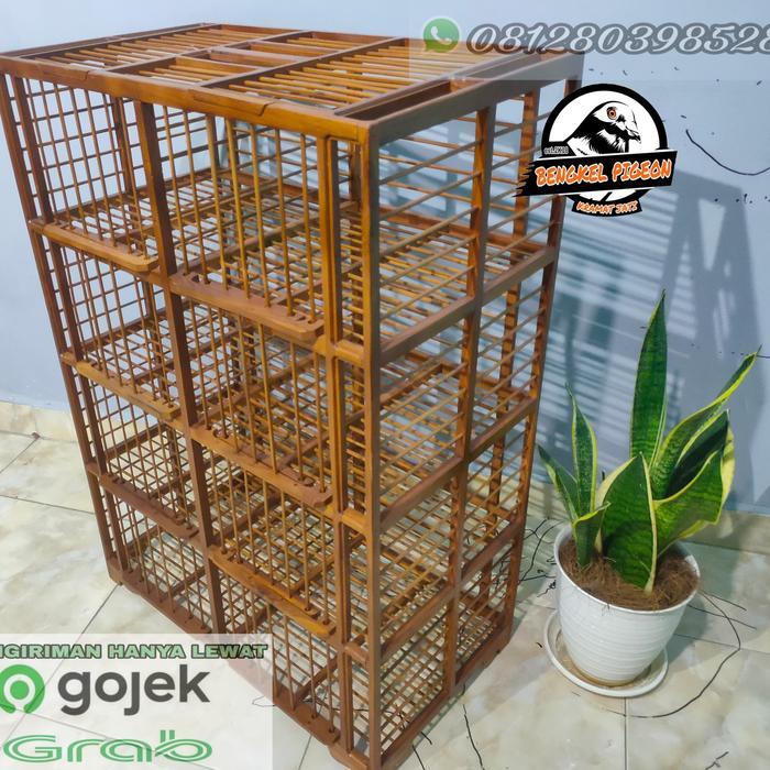Jayus - Dondang Kandang Lepasan Kayu Jati Merpati Jumbo Ukuran 8 Pintu Plitur