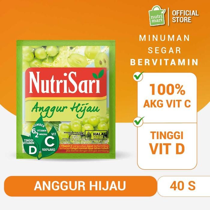 

oW.galiban - NutriSari Anggur Hijau 40 Sachet - Minuman Buah Vitamin C & D