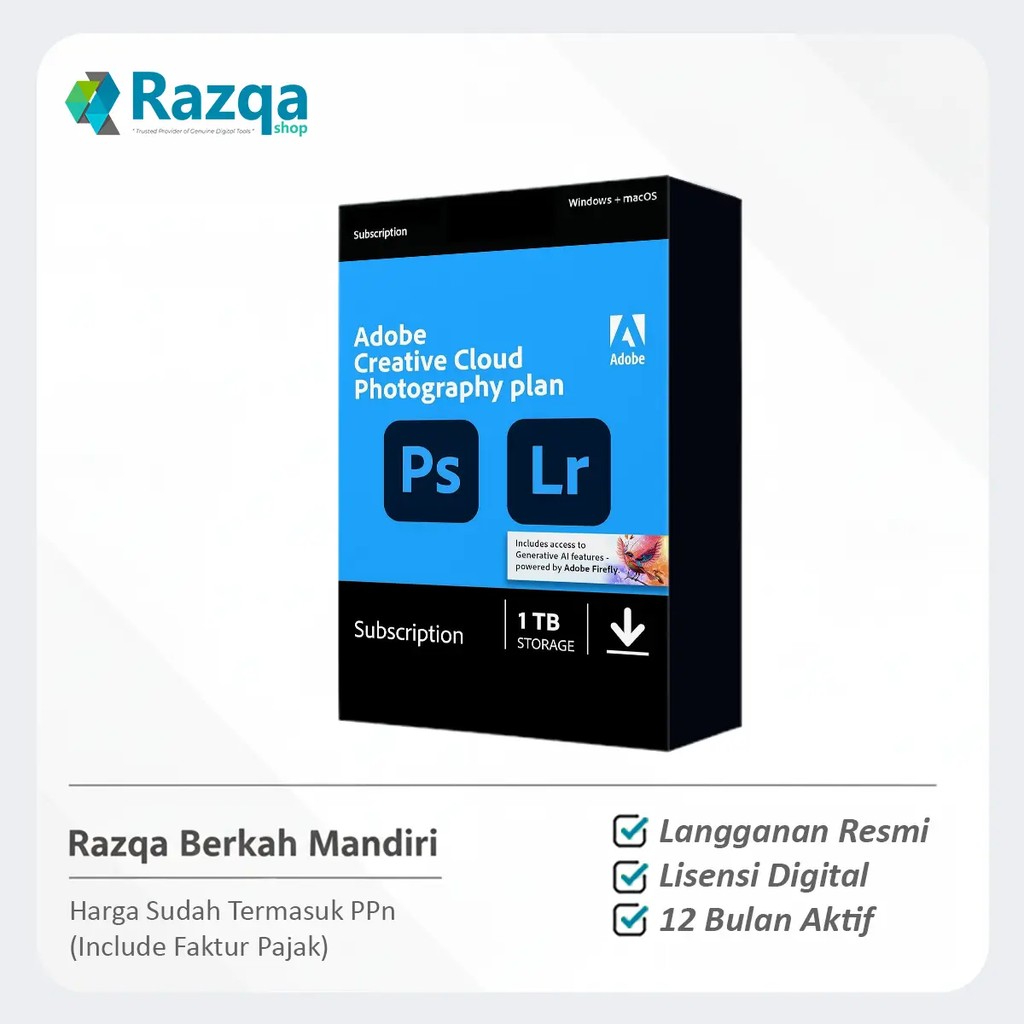 Adobe Creative Cloud Photography Plan (1 TB) - 1 Tahun
