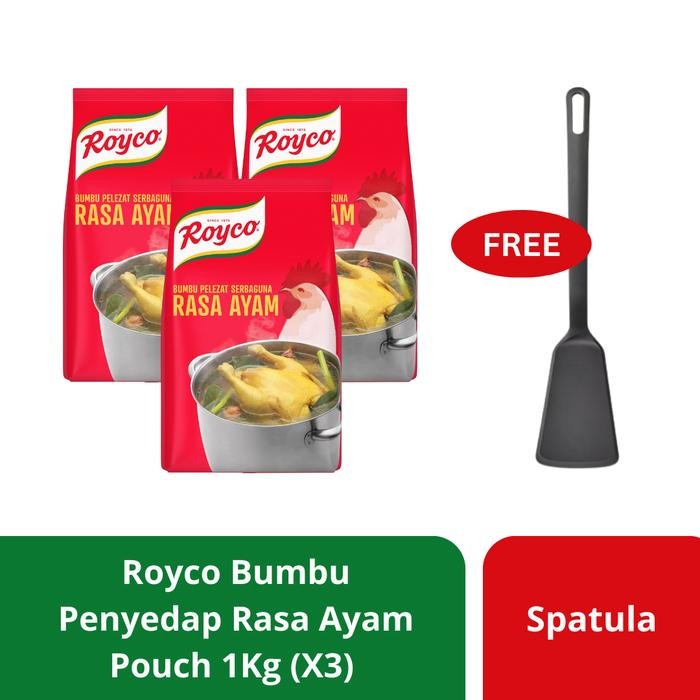 

Pilihan- Royco Bumbu Penyedap Rasa Ayam Pouch 1Kg (X3) + Free Spatula