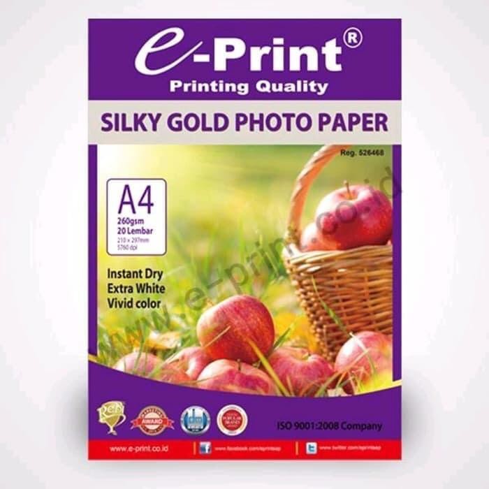 

Pilihan- E-Print Silky Gold Photo Paper A4 Kertas Foto Doff Murah Bagus