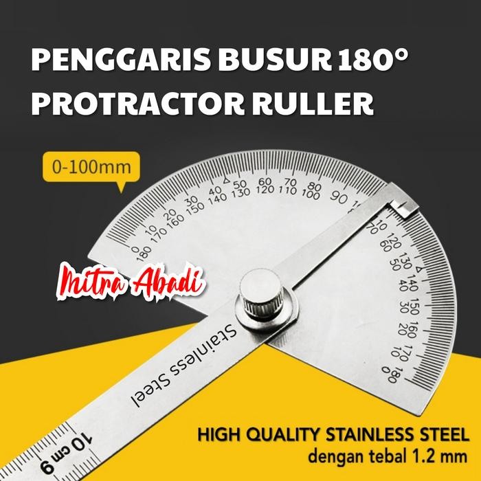 

Penggaris Busur 180/ Stainless Steel Protractor Angle Ruler