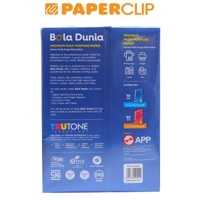 

KERTAS FOTO COPY BOLA DUNIA 70 A4