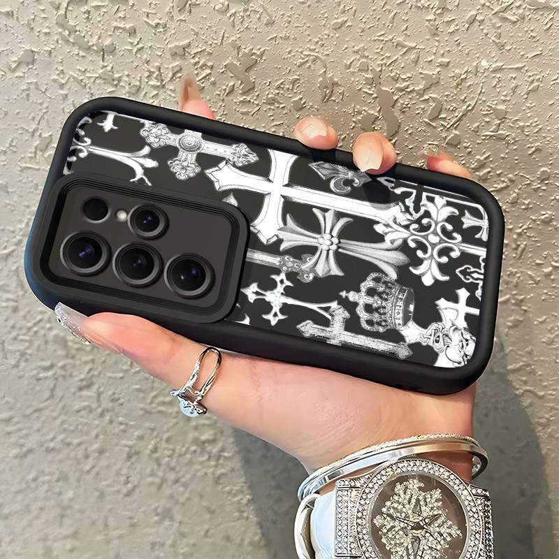 Casing Hp Untuk Samsung S25 Ultra Case Casing Salib pola HP Kasing Silikon Softcase mata langit tang