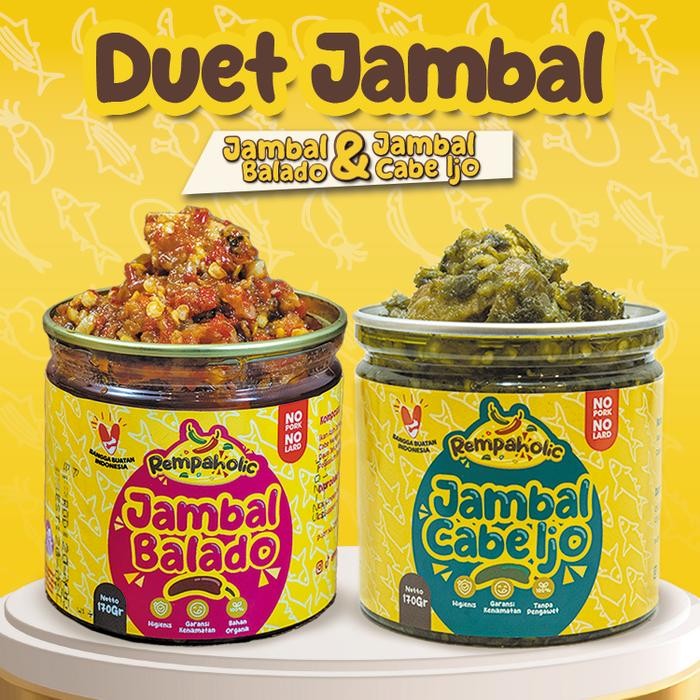 

SIAPKIRIM Rempaholic - Paket Duet Sambal Rempaholic Jambal Balado + Cabe Ijo - Sambel Pedas Enak &