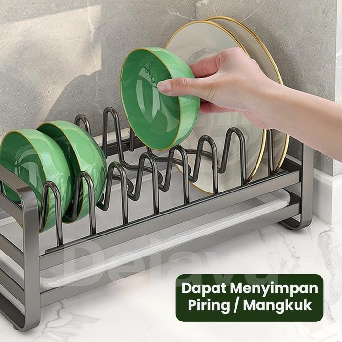 Happycall Indonsia - Dejavu Rak Piring Dapur Serbaguna Tempat Cuci Piring Stainless Steel Rak