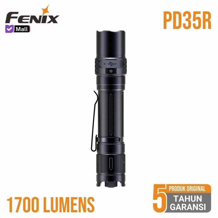Fenix Senter PD35R Recharge Tactical Flashlht Terang 1700 Lumens masih ready