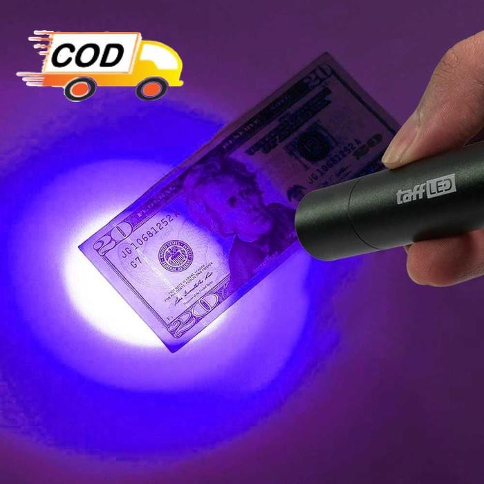 

New Detektor Uang Asli Alat Cek Pendeteksi Senter UV Ultraviolet Urin Jamur Hewan 365nm Baterai Isi
