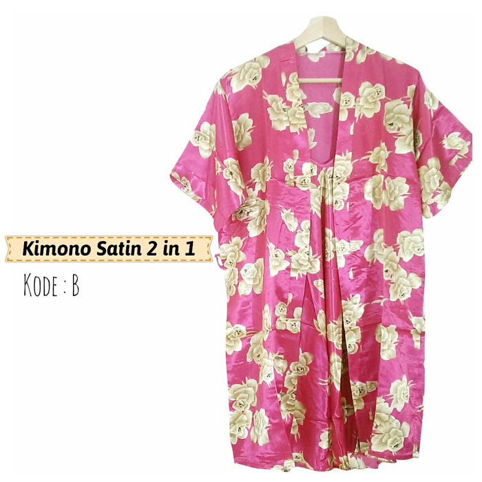 Daster Kimono Satin 2 in 1 Baju Tidur Wanita