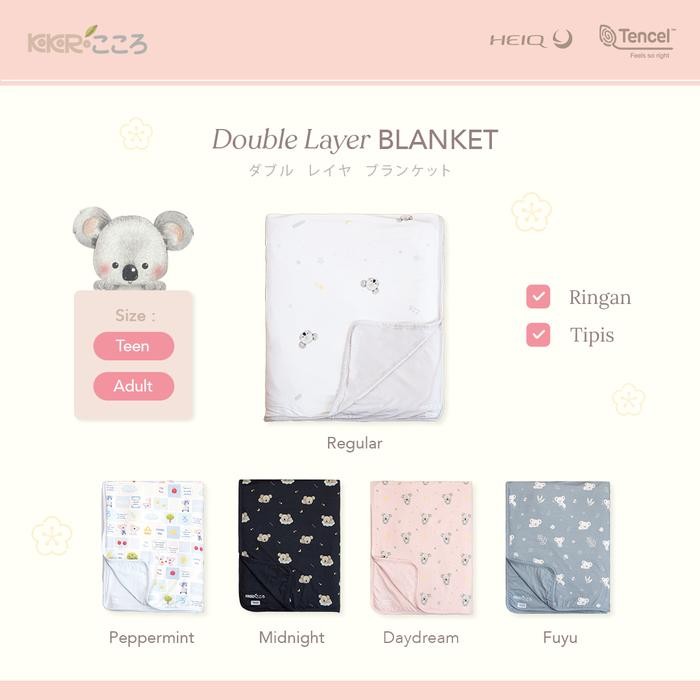 KOKORO STORY Double Layer Blanket / Selimut Kain Dua Lapis Tipis Selimut Anak Bayi dan Dewasa Dingin