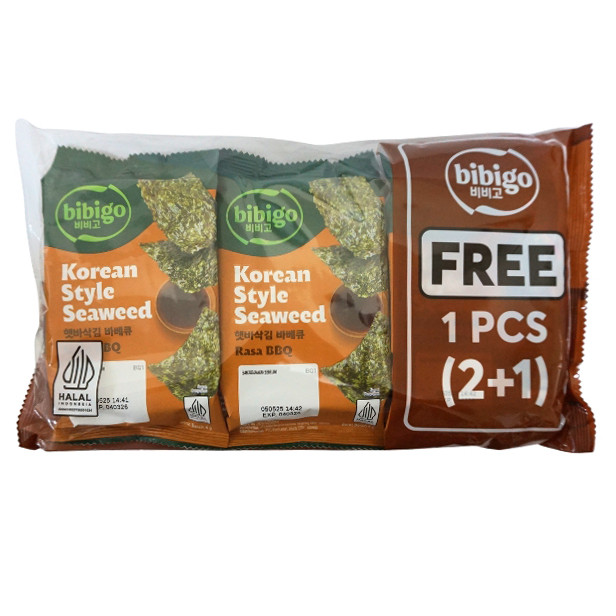 

S01763 BIBIGO KOREAN STYLE BBQ RUMPUT LAUT 3X4GR MAJU BERSAMA (20250915)