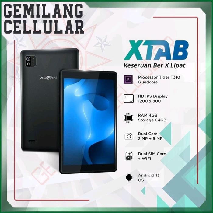 Pilihan- Tablet Advan Xtab Ram 4Gb 6Gb Dual Sim - X Tab - 4/64Gb Layar 8 Inch - Android 8" Hd -