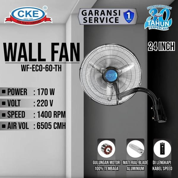 EJ CKE Wall Fan 24 Inch WF-ECO-60-TH Kipas Angin Dinding Tembok Rumah