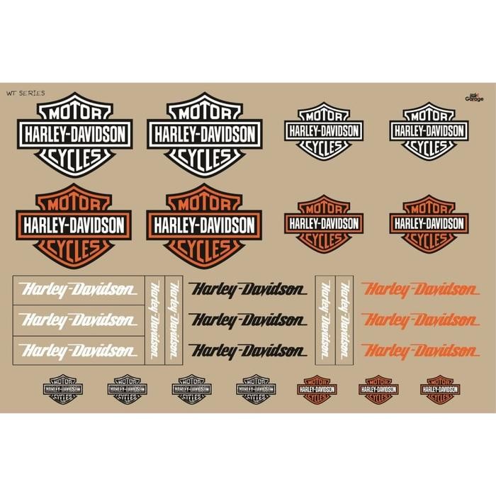 Pilihan- Termurah Decal Waterslide Skala 24 White Toner Motif Harley Davidson
