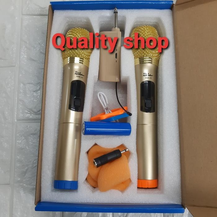 Mic Wireless Blackspider Wm20 Isi 2 mic baterai charger UHF