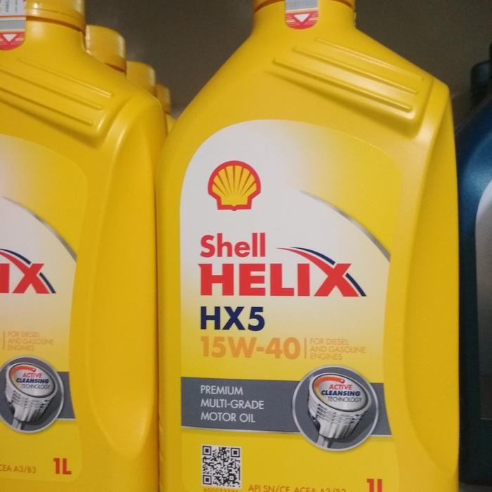 oli mesin Shell helix hx5 asli original barcode tembus