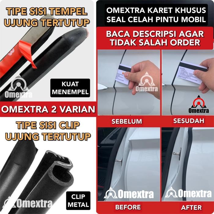 Omextra Karet Celah Pintu Mobil Karet Pilar Seal Strip Peredam Suara