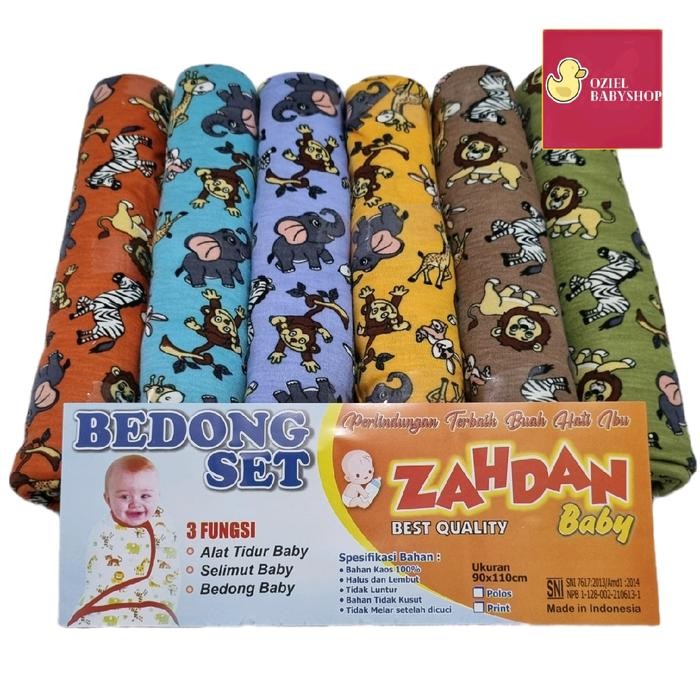 Dovana Baby - Bedong Bayi Printing Jumbo Bahan Full Katun Ukuran 110X90 Cm Merk Zahdan Baby Baru