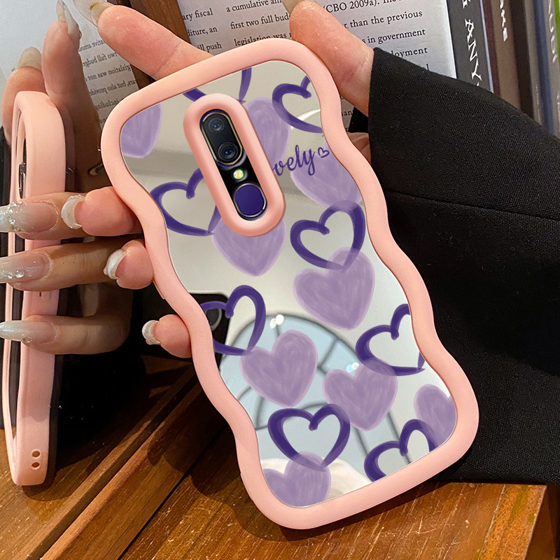 Casing Untuk OPPO F11 A9 2019 A9X Case Casing Cinta Jepang Korea Pola HP Cesing Macaron Kasing Mirro