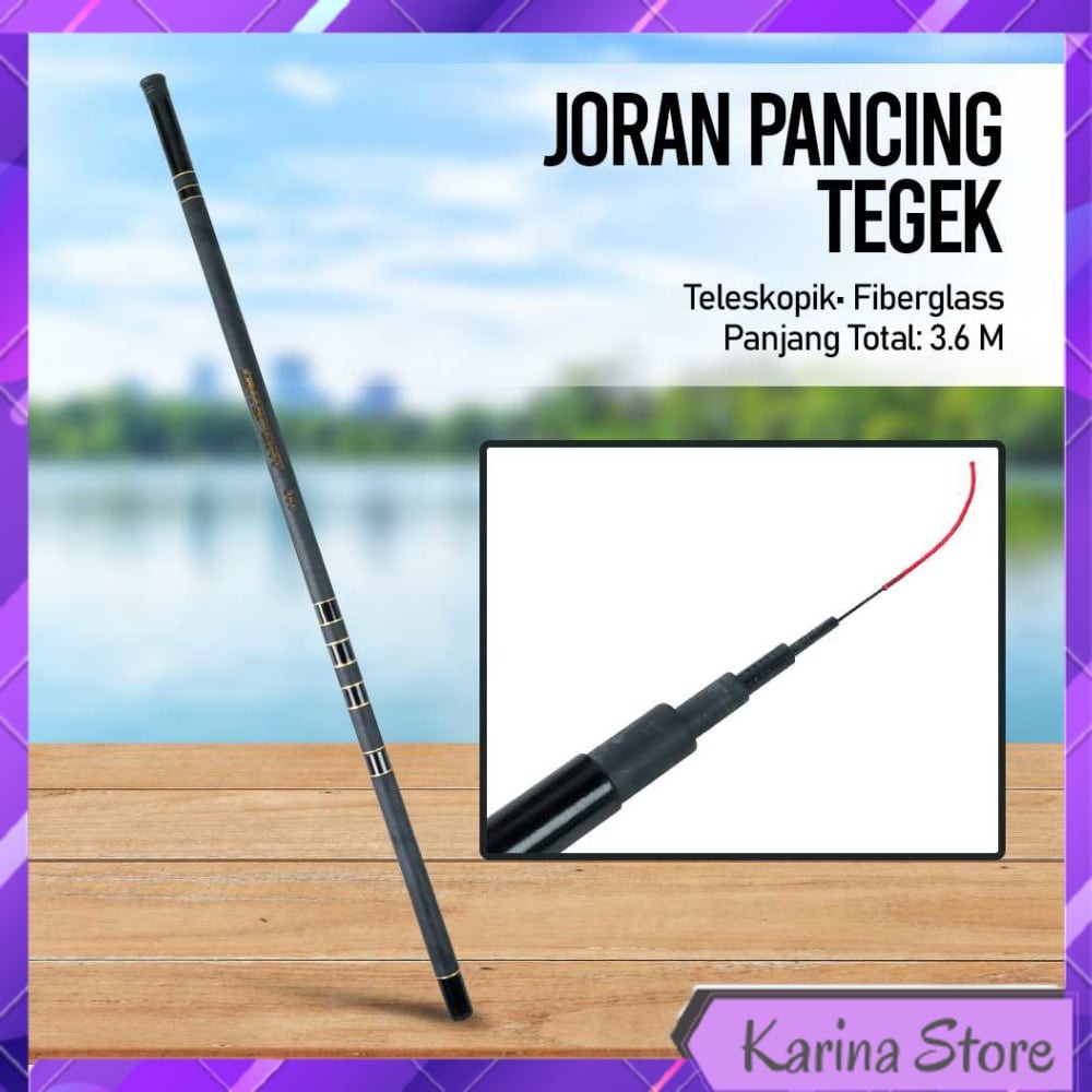 TAFFSPORT JORAN PANCING TEGEK FIBERGLASS FISHING ROD - 360