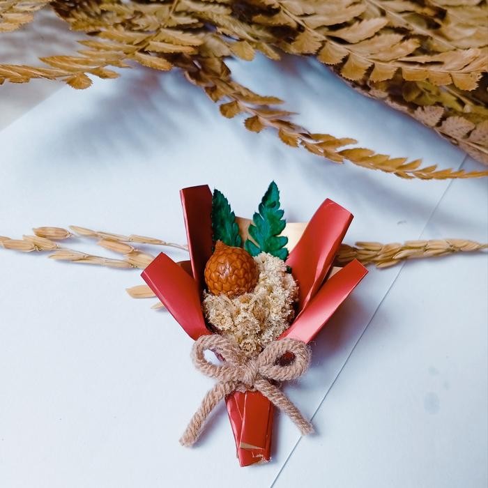 Buket Mini Bunga Kering Biji Rotan