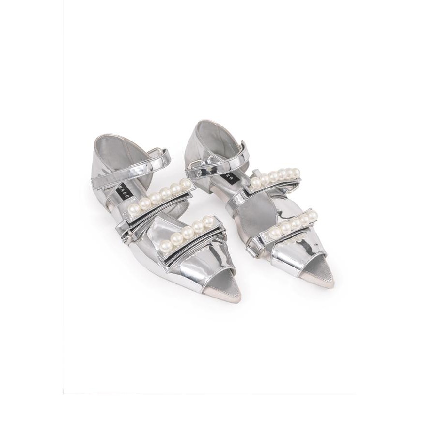 P0B2  Mader Boba Pearl Open Toe Shoes - Silver