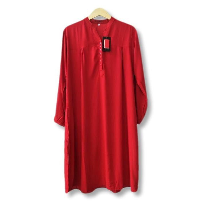 TUNIK POLOS JUMBO KATUN RAYON MERAH CABE
