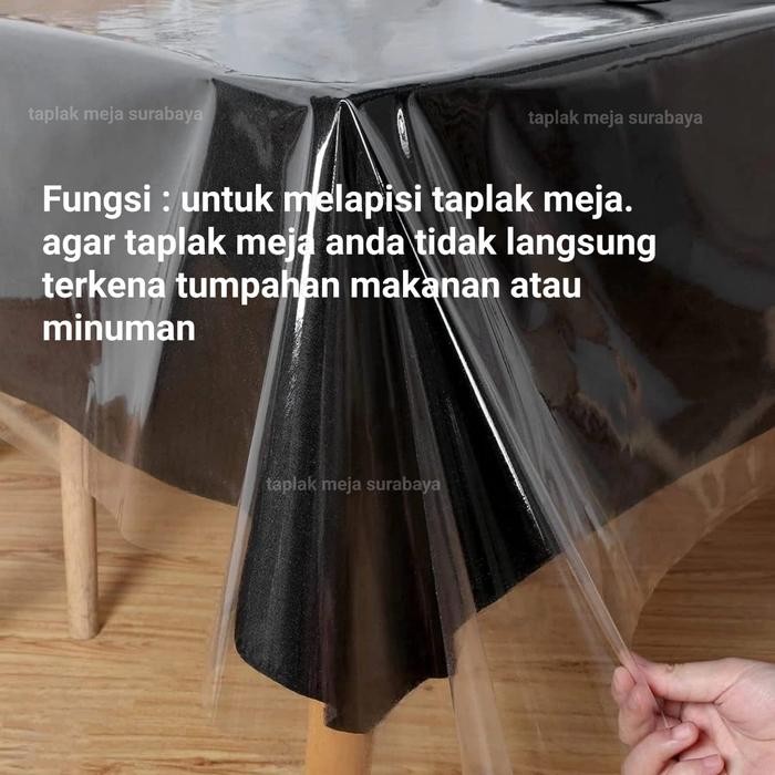 Taplak Meja Plastik Mika Meteran Bening Transparan 0.2mm per 1/2 meter