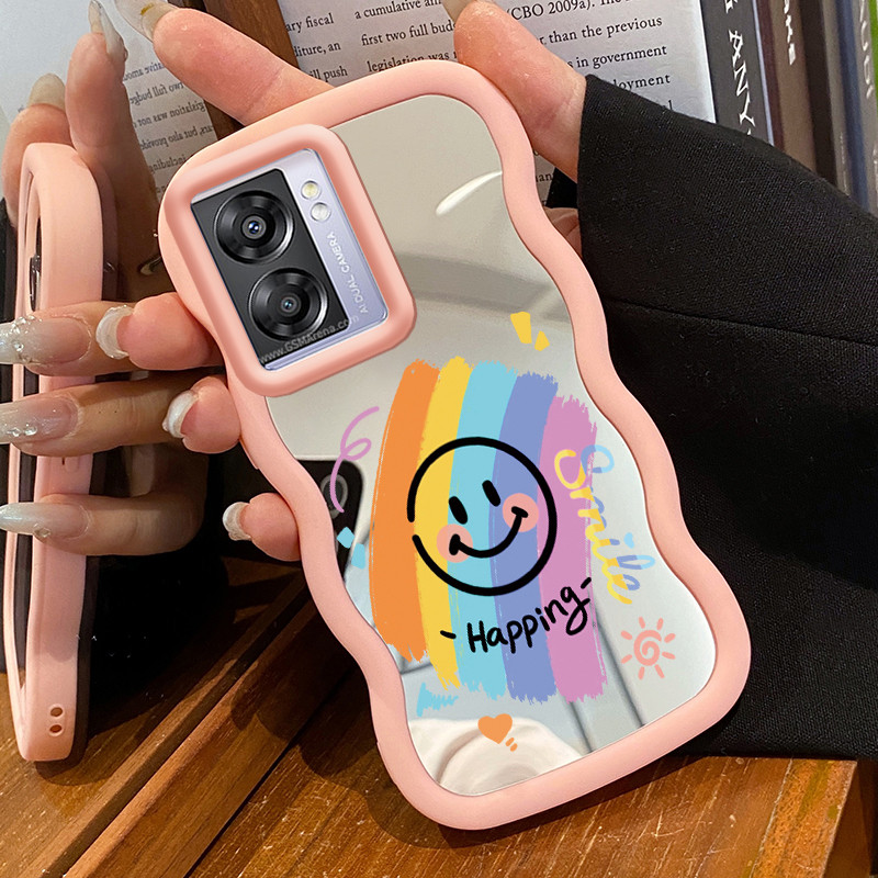 Casing Untuk OPPO A57 2022 A77 2022 A57s A57e A77s Case Casing Lukis Rainbow Smile Pola HP Cesing Ma