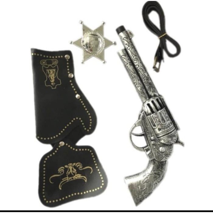 mainan pistol set koboi cowboy gun set weapon ps costume