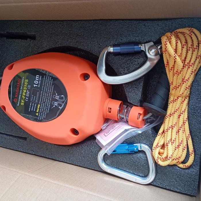 Paling Berkualitas Fall Arrester Retractable 10 Meter Nagasaki Safety Prevention Terlariss 