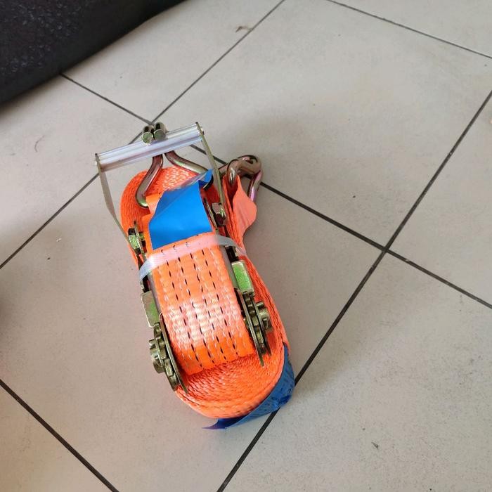 Terhemat Webbing Cargo Track Belt 10 Ton X 10 Meter Tali Ratchet Tie Down Sands Tali Sabuk Truck
