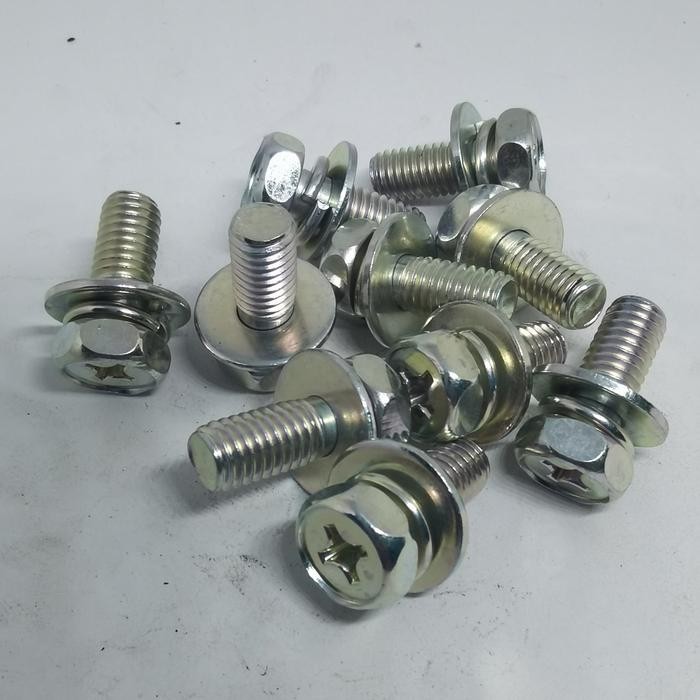 Baut M8X20 dobel ring K13T obeng plus Original