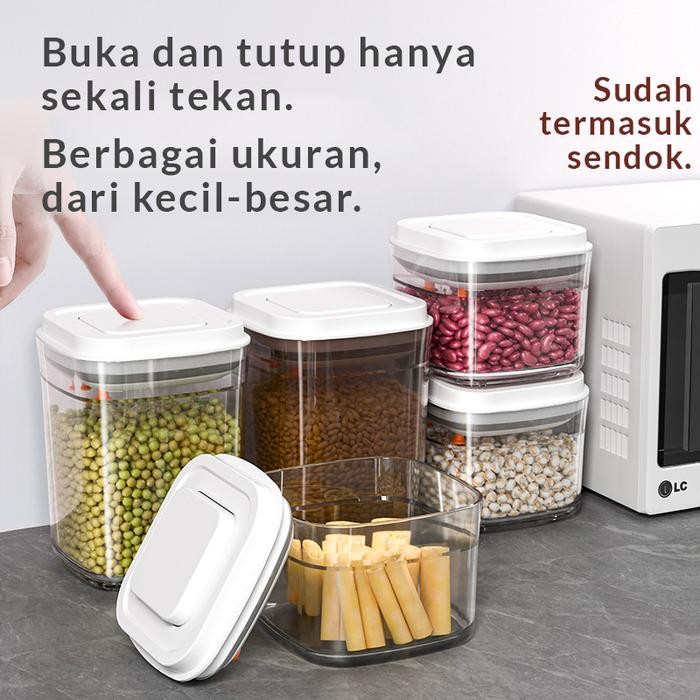 Toples Kotak Susu Bubuk Bayi 350ml / 2.3 Liter Model Tekan Tupperware