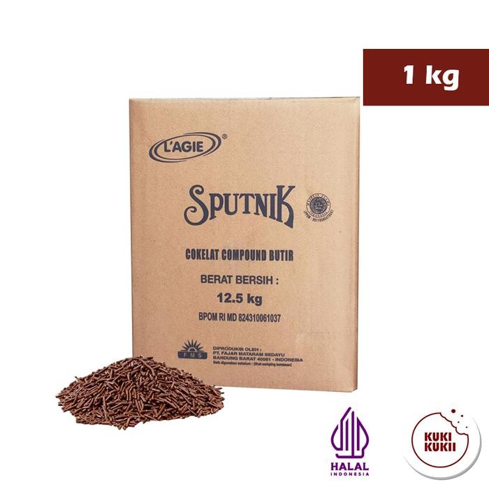Lansungkirim- Lagie Cokelat Meses Sputnik 1Kg Repack Coklat Meses Sputnik 1 Kg
