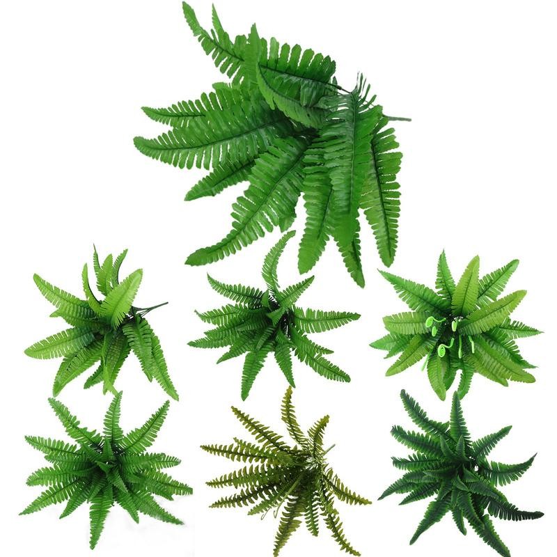 Outdoor Artificial Fern Realistic Appearance Artificial Boston Fern Plant Shrub Greenery UV Resistan