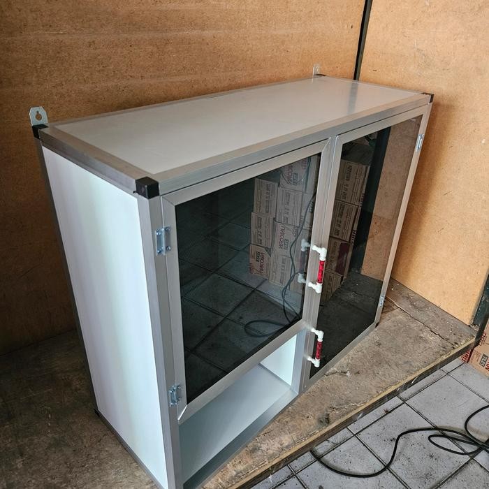 rak lemari gantung kitchen set atas aluminium bumbu 2 pt