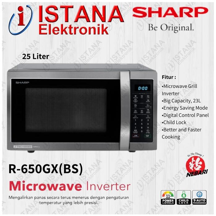 SHARP MICROWAVE OVEN J-TECH INVERTER SERIES 23 LITER R-650GX(BS)